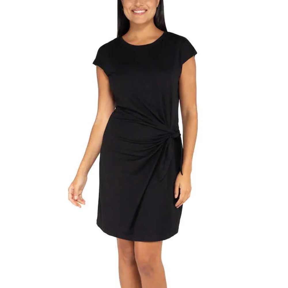 🆕 Nicole Miller Black Knot Dress with Tie Detail, Size S